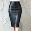 Veda Faux-Leather Slit Pencil Midi Skirt One-piece