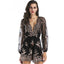 Davina Long-Sleeve Sequin Playsuit One-piece