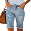 Sawyer Distressed Cutout Denim Shorts