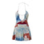 Calista Beaded Chain Halter Mini Dress