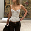 Tossy Summer Sexy Lace Vest Top For Women Hollow Out Bandage Fashion Patchwork Backless Cropped Top Female Lace Camisole Tops