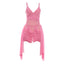 Seraphina Pink Ruched Tassel Mini Dress
