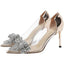 Clarity Rhinestone-Bow Clear Sandals