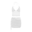 hirigin Sexy Lace Two Piece Set Women Outfit Halter Neck Backless Crop Top And Bodycon Mini Skirt Female Club Party Dress Sets