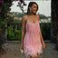 Ottoline Shimmer Fringe Feather-Hem Cami Bodycon Mini Dress