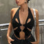 Savannah Noir Cutout Halter Top One-piece