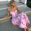 Rosabel Pink Floral Cowl-Neck Cami Slip Maxi Dress