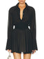 Geneva Sheer Long-Sleeve Chiffon Shirt Mini Dress