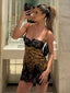 Mireya Leopard Lace Patchwork Mini Dress