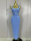 Tahlia Diamond Square-Neck Bandage Maxi Dress