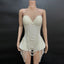 Odette Pearl-Embellished White Mini Dress