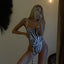 2023 Sexy Zebra Women One Piece Swimsuit Female Swimwear Backless Monokini Hollow Out Swimming Suit Beachwear Bathing Suit