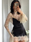 Genevieve Lace-Patchwork Flared-Sleeve Mini Dress