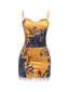 Guinevere Floral Fringe Beaded Mini Skirt Set Two-piece