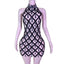 Adara Crystal Sequin Sheer Performance Mini Dress