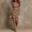 Sienna Wildflower Ruched Midi Dress