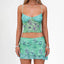 Skye Tropical Mesh Cami Crop Top Skirt Set