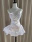 Valencia Butterfly Lace Chain-Strap Mini Dress