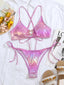 Rosalie Rhinestone Heart Metallic Bikini Two-piece