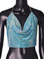 Kassia Rhinestone Halter Crop Top