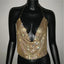 Festival Brilliant Rhinestone Backless Party Crop Top Women 2025 Summer Glitter Evening V Neck Diamonds Metal Tank Tops