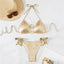 Solenne Gold Ring-Knot Thong Bikini Two-piece