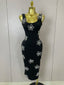 Elowen Diamond Floral Bandage Midi Dress