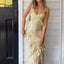 Noeline Floral Ruffle V-Neck Maxi Dress