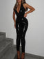Nyx PU-Leather Backless Jumpsuit One-piece