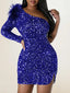 Saphira Sequin One-Shoulder Bodycon Mini Dress