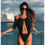 Sable Hollow-Out High-Cut Swimsuit One-piece