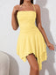Anouk Ruched Halter Asymmetric Midi Dress