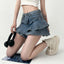 Skye Vintage Distressed Denim Ruffle Skort One-piece