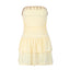 Hollis Yellow Shell-Trim Strapless Mini Dress