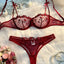 Aminta Floral Embroidery Bra & Panty Lingerie Set