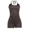 Sabrina Mocha Polka Lounge Shorts Set Two-piece
