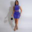 Noelle Rhinestone Mesh Crop Top & Mini Skirt Two-piece