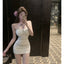 Aurelia Apricot Strapless Wrap Mini Dress