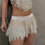 Piper Noir Sequin Scalloped Fringe Mini Skort