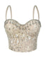 Sexy white rhinestone corset crop top women summer club party tops for woman clothing halter tank top cropped hotwife streetwear
