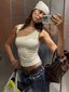 Arielle Asymmetric One-Shoulder Backless Tank Top One-piece