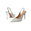 Diamond high heels for women in2025with a single button back strap,sexy wedding shoes for brides,slim heels,pointed toe sandals