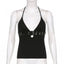 y2k Bandage Crop Top Black Backless Top Lace Up Cute Party Beach Summer Sweats Women Retro Basic Mini Vest Punk