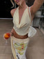 Undine Lace Ruched Halter Maxi Skirt One-piece