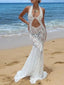 Evangeline Sheer-Lace Backless Maxi Dress