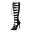 Imogen Cross-Strap Lace-Up Knee-High Gladiator Sandals