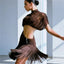 Bronwyn Brown Beaded Fringe Latin Dance Two-piece