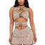 Delphine 3D Floral Rhinestone Bodycon Mini Dress