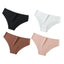 4Pcs/Set Ice Silk Mid-Rise Panties Women's Seamless Briefs Solid No Show Underwear Scalloped Edge Panties Sexy Lingerie XS-XL