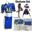 Martial-Arts Blue Cheongsam Costume Set